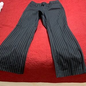Banana Republic Women Black Striped 2 Back Pockets Flared Cot/Spdx Pants Size 4R
